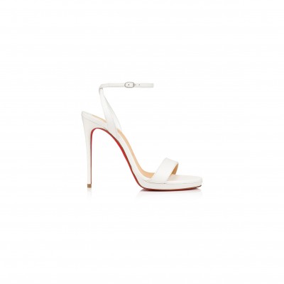 CHRISTIAN LOUBOUTIN LOUBI QUEEN 120 MM SANDALS-NAPPA LEATHER-BIANCO 1191582W222